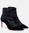 Malone Souliers Elisa 70 Suede-trimmed Ankle Boots In Black