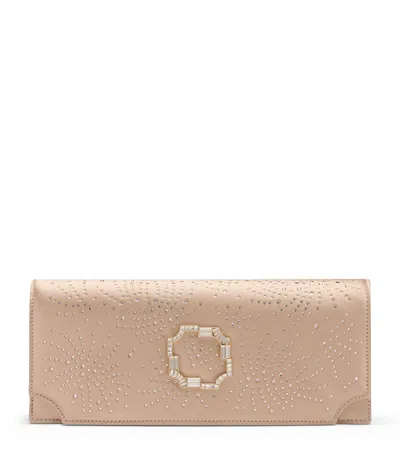 Malone Souliers Embellished Satin Vivien Clutch Bag In Silver