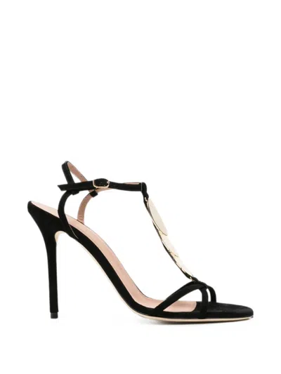 Malone Souliers Embellished T-bar Sandals In Black