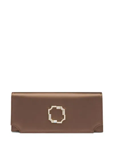 Malone Souliers Embellished Vivien Satin Clutch Bag In Brown