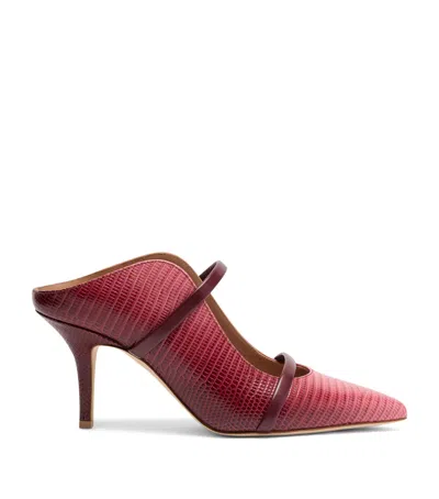Malone Souliers Maureen 70 Gradient Embossed Leather Mules In Pink