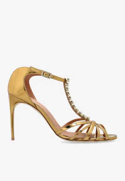 Malone Souliers Erika 90 Mirrored Leather Sandals