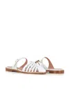 Malone Souliers Eleonora Leather Fisherman Mule Sandals In White