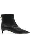 Malone Souliers Franca Leather Chain Ankle Booties In Black