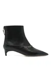 Malone Souliers Franca Leather Chain Ankle Booties In Black