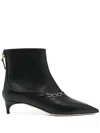 Malone Souliers Franca Leather Chain Ankle Booties In Black