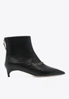 Malone Souliers Franca Leather Chain Ankle Booties In Black