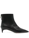 Malone Souliers Franca Leather Chain Ankle Booties In Black  