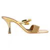 Malone Souliers Frida Slide Sandal Heels In Metallic Gold Leather In Multi