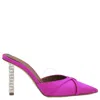 MALONE SOULIERS MALONE SOULIERS FUCHSIA SATIN JOSEPHINE STILETTO MULES