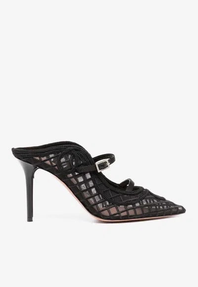 Malone Souliers Gala 90mm Mesh Mules In Black