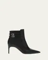 Malone Souliers 70mm Giordana Double-buckle Pointed-toe Ankle Boots In Black