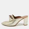 Malone Souliers Gold Leather Block Heel Mules In Gold