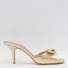 Malone Souliers X Tabitha Simmons Women's Lily Bow Slide Sandals In Antique Gold