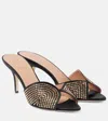 Malone Souliers Grazia 70 Embellished Satin Mules In Black
