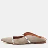 Malone Souliers Grey Suede And Leather Maureen Pointed Toe Flat Mules In Neutral