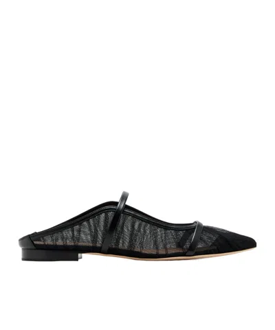 Malone Souliers Half-heeled Flat Sandals In Black/black