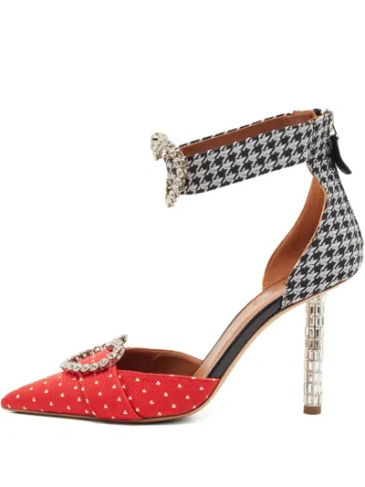 Pre-owned Malone Souliers Heart-buckle Pattern Pumps In Red