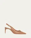 Malone Souliers Hedy Nappa Leather Pointed Slingback Pumps In Blush