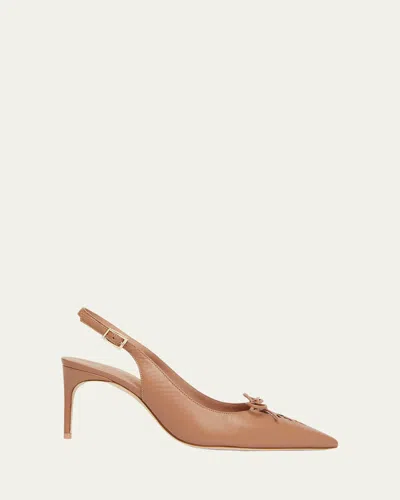 Malone Souliers Hedy Nappa Leather Pointed Slingback Pumps In Blush