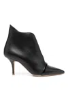 Malone Souliers Loren Leather V-cut Stiletto Booties In Black