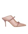 Malone Souliers Maureen 70 Nappa Leather Mules In Nude