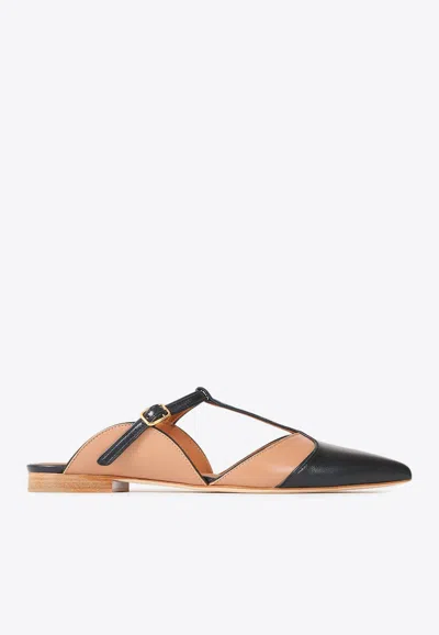 Malone Souliers Imogen Leather Flat Mules In Brown