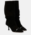 Malone Souliers Isley Suede Knee-high Boots In Black/black