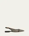 Malone Souliers Jama Leather-trimmed Raffia Ballet Flats In Black