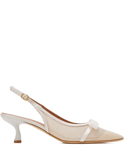 Malone Souliers Jama Bow Slingback Pumps In White