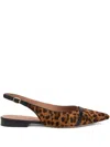 Malone Souliers Jama Leopard-printed Calf Hair Slingback Flats In Multi