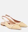 Malone Souliers Jama Raffia Slingback Ballet Flats In Beige