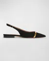Malone Souliers Jama Ballerina Shoes In Black Gold