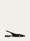 Malone Souliers Jama Ballerina Shoes In Black Gold