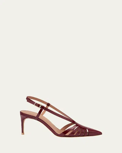 Malone Souliers Janette 70mm Patent Leather Slingback Pumps In Red