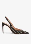 Malone Souliers 90mm Crystal-embellished Slingback Pumps In Black