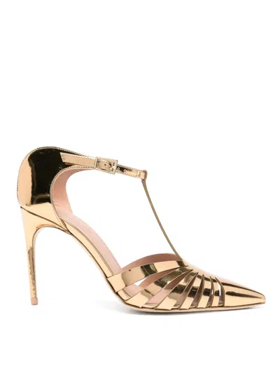 Malone Souliers Strappy Pointed Toe Sandals Jennifer 90 In Gold