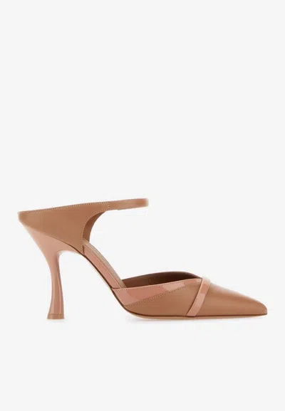 Malone Souliers Jil 90 Leather Pointed-toe Mules In Nude