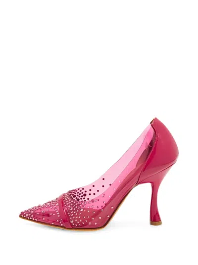 Pre-owned Malone Souliers Joan Crystal-embellished Pumps In Pink