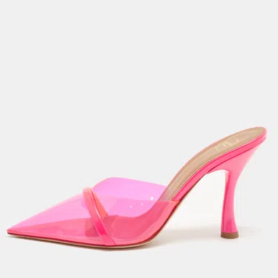 Pre-owned Malone Souliers Joella Size 38 Pink Pvc And Patent Leather Mules
