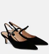 Malone Souliers Karla 45 Velvet Slingback Pumps In Black
