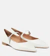 Malone Souliers Kate Embellished Leather Mary Jane Flats In White