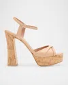 Malone Souliers Keaton Leather Cork Platform Sandals In Buff