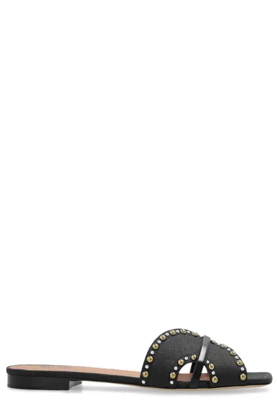 Malone Souliers Keke Leather Slides In Black