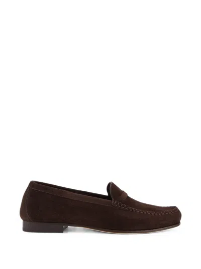 Malone Souliers Knightsbridge Suede Loafers In Brown