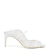 Malone Souliers Lace Noah Heeled Sandals 70 In White