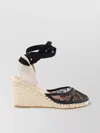 Malone Souliers Lace Wedge Espadrilles With Espadrille Sole