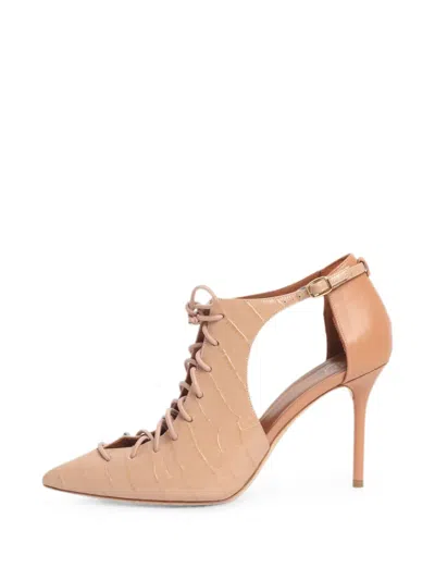 Pre-owned Malone Souliers Lace-up Heeled Pumps In Neutral
