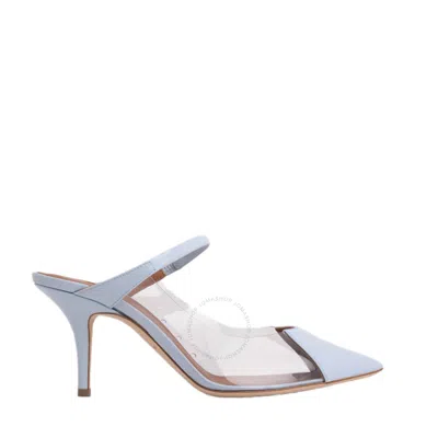 Malone Souliers Ladies Baby Blue / Clear Marli 70mm Mules