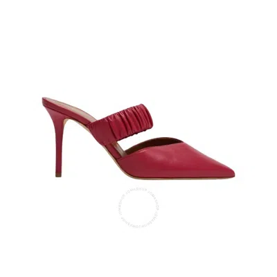 Malone Souliers Ladies Matilda 85 Pointed Leather Mules In Cherry/cherry In Red